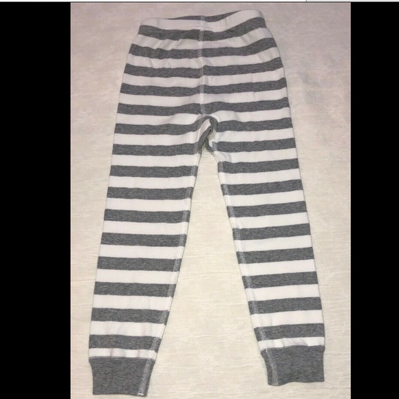 Hanna Andersson Pajama Bottoms Only Striped Size 4 100 cm Organic Peru Gray/Wht - Picture 2 of 4